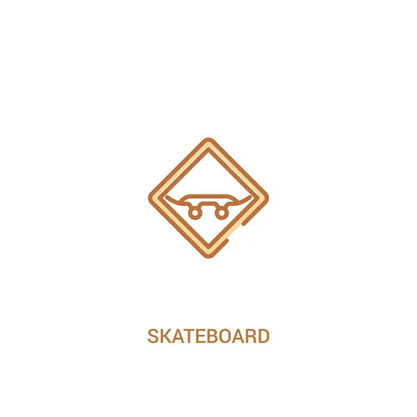 스케이트 보드 개념 2 컬러 아이콘. 단순 선 요소 일러스트레이터 — 스톡 벡터