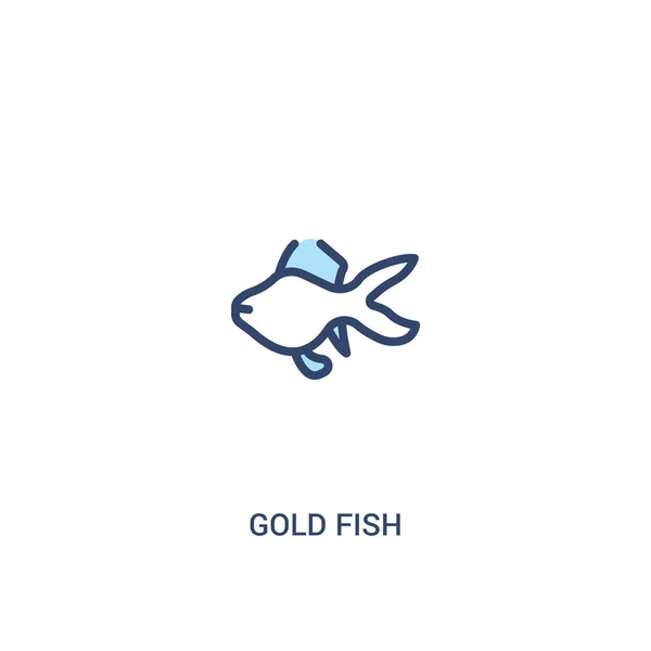 Concepto de peces de oro 2 icono de color. elemento de línea simple illustrati — Vector de stock