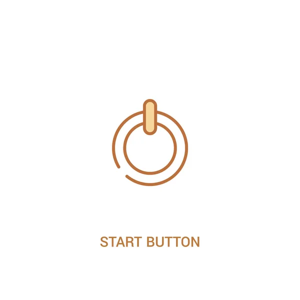 スタートボタンコンセプト2色のアイコン。単純な線要素のイラスト — ストックベクタ