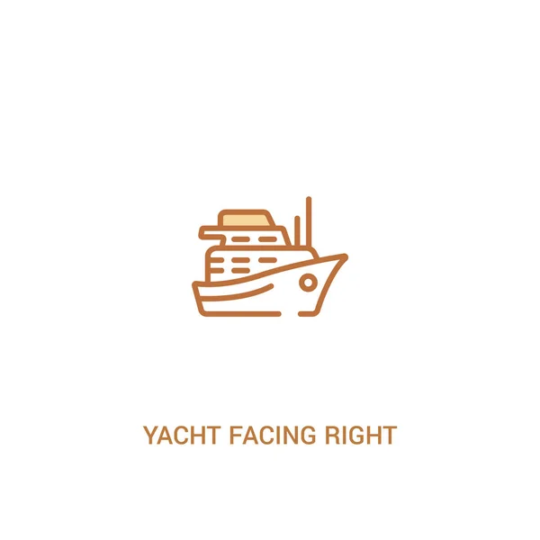 Yacht face à droite concept 2 icône de couleur. élément de ligne simple i — Image vectorielle