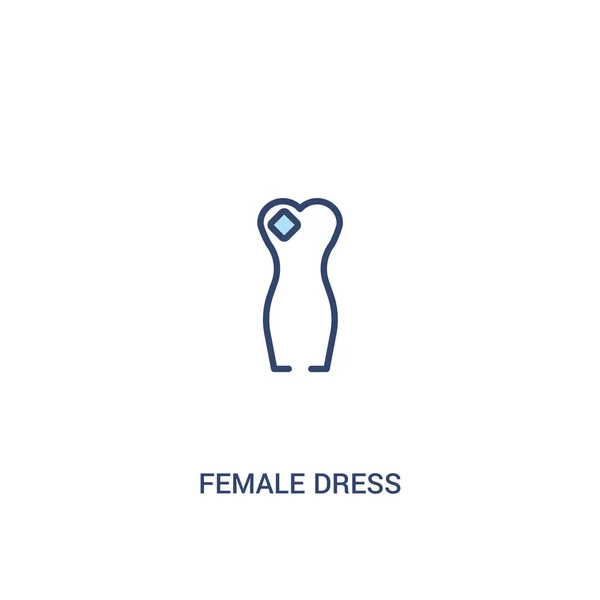 Concept de robe féminine 2 icône de couleur. élément de ligne simple illustr — Image vectorielle