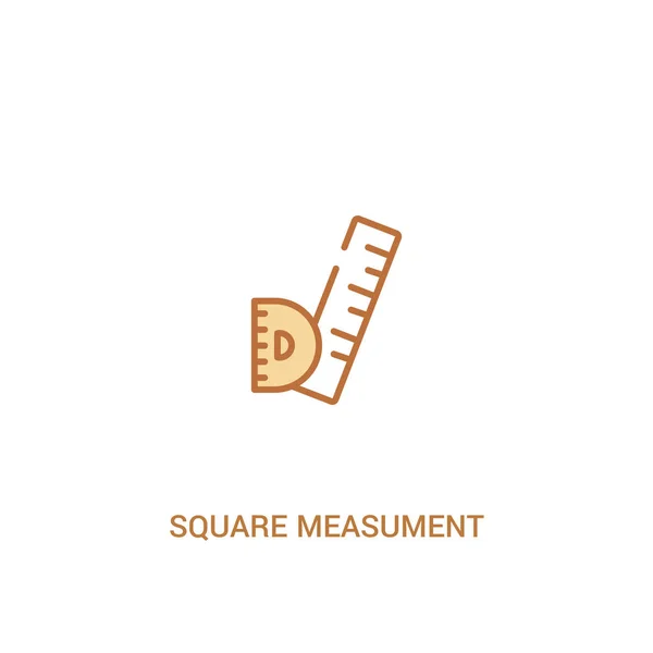 Kwadratowej koncepcji measument 2 kolorowe ikony. prosty element linii chory — Wektor stockowy