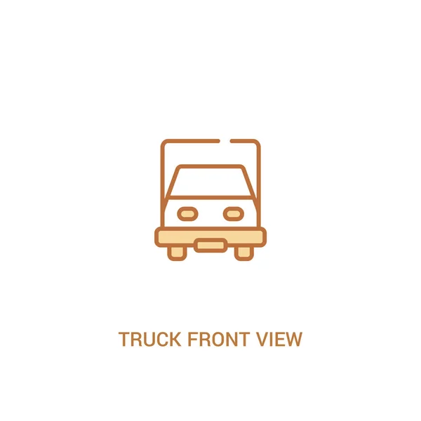 Truck front View concept 2 gekleurd icoon. eenvoudig lijn element ziek — Stockvector