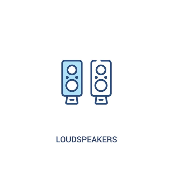 Haut-parleurs concept 2 icône de couleur. élément de ligne simple illustr — Image vectorielle