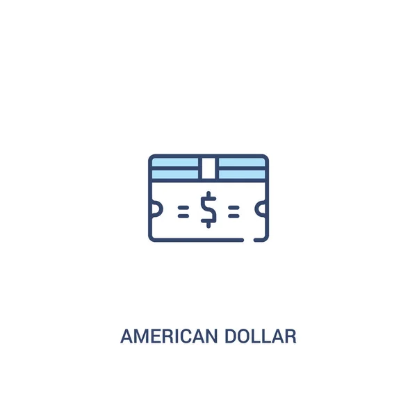 Conceito de nota de dólar americano 2 ícone colorido. elemento de linha simples — Vetor de Stock