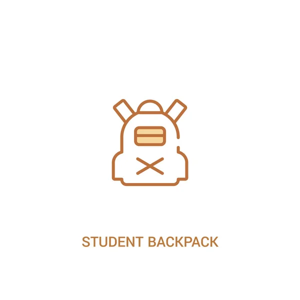 Student ryggsäck Concept 2 färgad ikon. enkelt linjeelement ill — Stock vektor