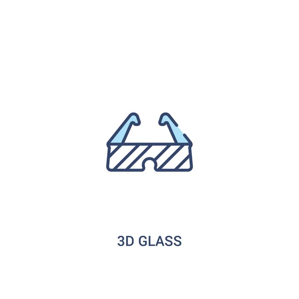 3D-Glaskonzept 2 farbiges Symbol. einfaches Linienelement illustratio — Stockvektor