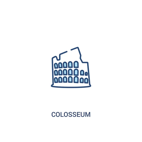 Colosseum kavramı 2 renkli simge. basit satır elemanı illustrati — Stok Vektör