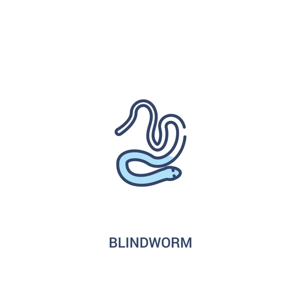Blindworm concept 2 colored icon. simple line element illustrati — Stock Vector