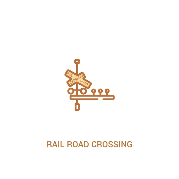 Järnväg väg korsning Cross Concept 2 färgad ikon. enkel linje ele — Stock vektor
