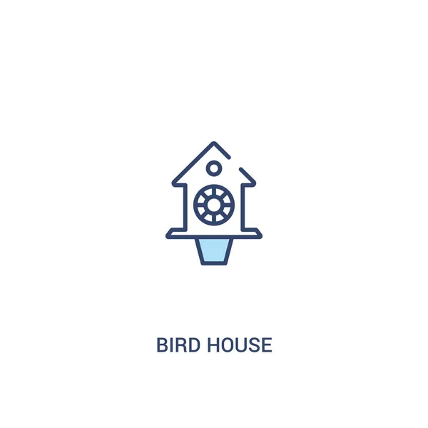 Concept de maison d'oiseau 2 icône de couleur. simple illustration d'élément de ligne — Image vectorielle