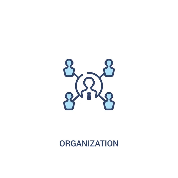 Organizasyon kavramı 2 renkli simgesi. basit çizgi elemanı illustr — Stok Vektör