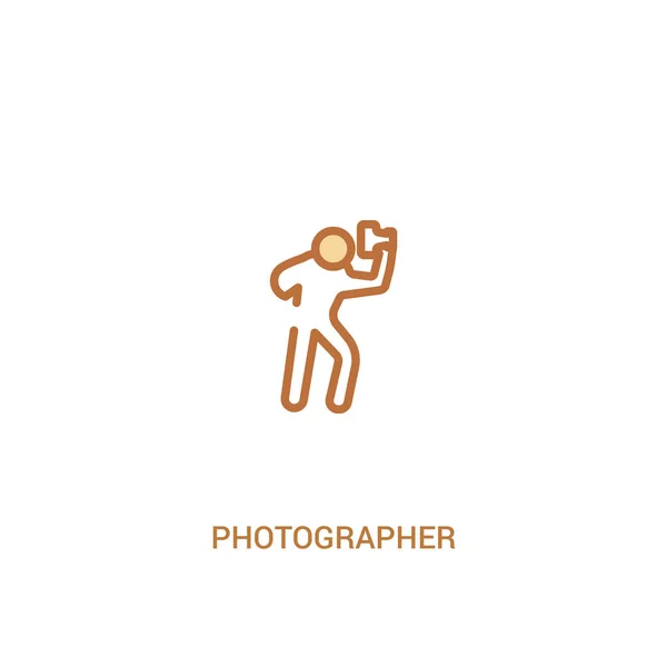 Concepto de fotógrafo 2 icono de color. elemento de línea simple illustr — Vector de stock