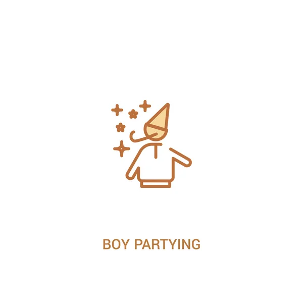 男の子パーティーコンセプト2色のアイコン。単純な線要素のイラスト — ストックベクタ