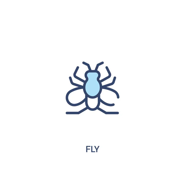 Fly koncepció 2 színes ikon. egyszerű vonalelem illusztrációja. Ou — Stock Vector