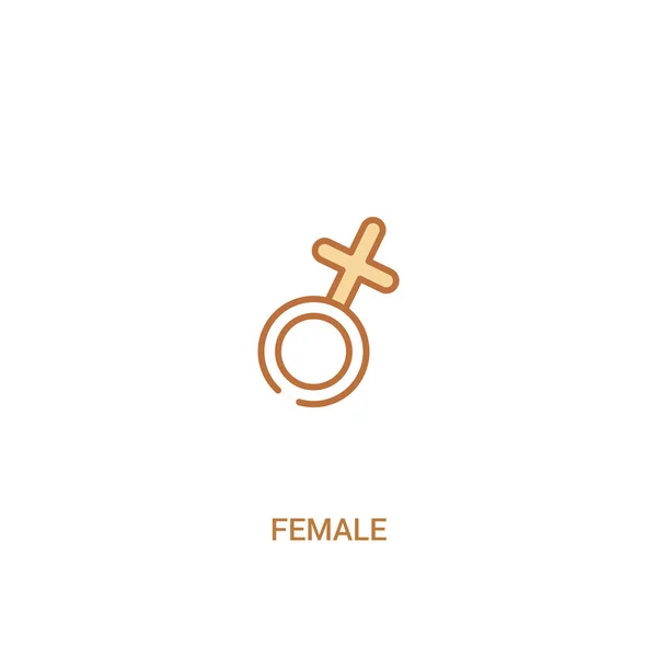 Concepto femenino 2 icono de color. ilustración simple elemento de línea . — Vector de stock