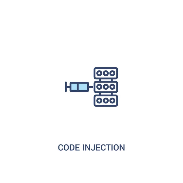 Concepto de inyección de código 2 icono de color. línea simple elemento illus — Archivo Imágenes Vectoriales