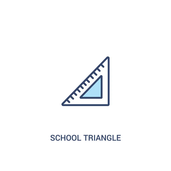 Escuela triángulo concepto 2 icono de color. elemento de línea simple illu — Vector de stock