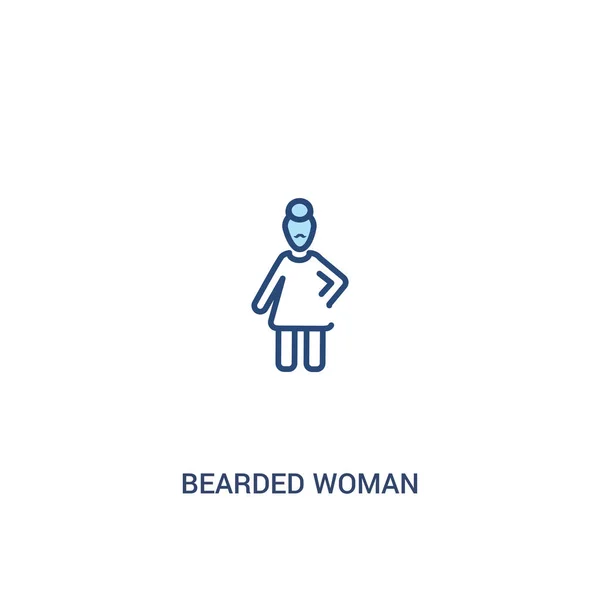 Conceito mulher barbuda 2 ícone colorido. elemento de linha simples illust — Vetor de Stock