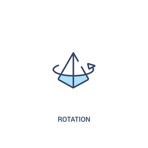 Conceito de rotação 2 ícone colorido. linha simples elemento ilustratio —  Vetores de Stock