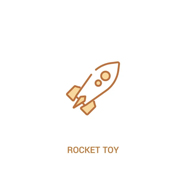 Rocket toy concept 2 colored icon. simple line element illustrat — Stock Vector