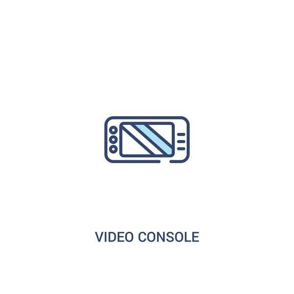 Video konsolu kavramı 2 renkli simgesi. basit çizgi elemanı illust — Stok Vektör