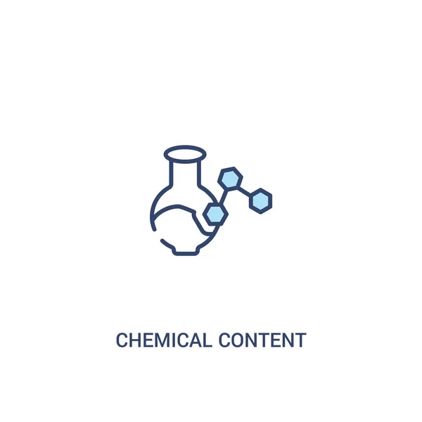 화학 콘텐츠 개념 2 컬러 아이콘. 간단한 라인 요소 아픈 — 스톡 벡터