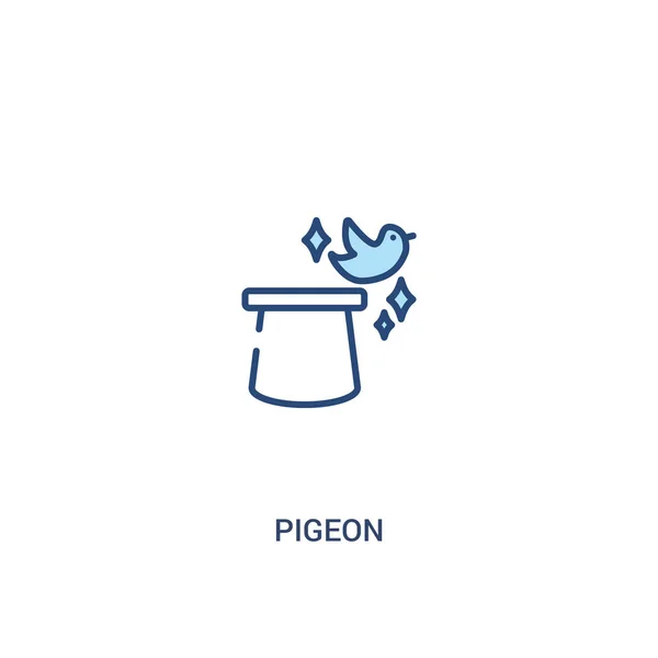 Concept de pigeon 2 icône de couleur. illustration simple d'élément de ligne . — Image vectorielle