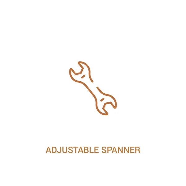 adjustable spanner concept 2 colored icon. simple line element i