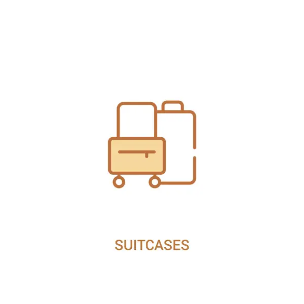 Koffer Konzept 2 farbiges Symbol. einfaches Linienelement illustriert — Stockvektor