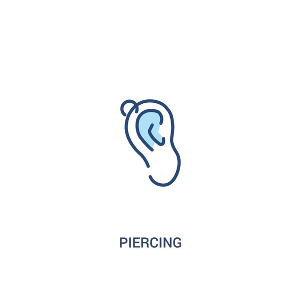 Piercing concept 2 icona colorata. linea semplice elemento illustratio — Vettoriale Stock