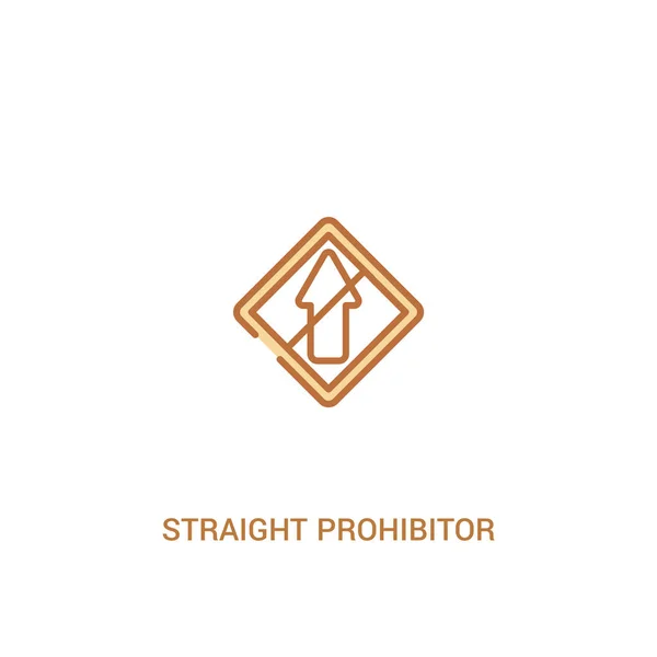 Straight prohibitor nenhum conceito de entrada 2 ícone colorido. linha simples —  Vetores de Stock