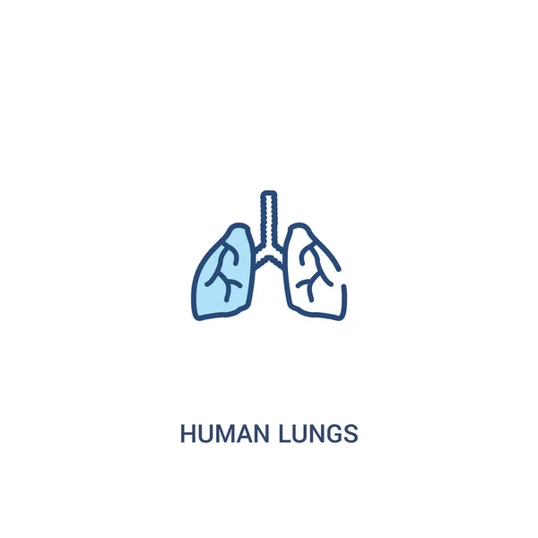 Menselijke longen concept 2 gekleurd pictogram. eenvoudig lijn element Illustra — Stockvector