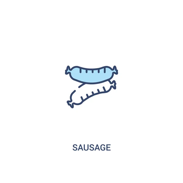 Concept de saucisse 2 icône de couleur. illustration simple d'élément de ligne — Image vectorielle