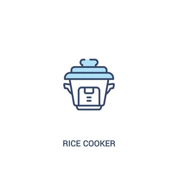 Concepto de cocina de arroz 2 icono de color. elemento de línea simple illustra — Vector de stock