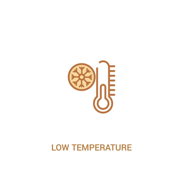 Lage temperatuur concept 2 gekleurd pictogram. eenvoudig lijn element klok — Stockvector