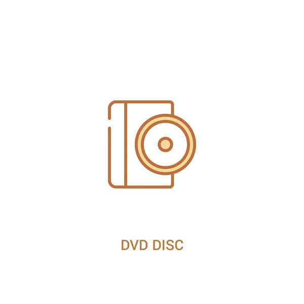 Dvd disc concept 2 farbiges Symbol. einfaches Linienelement illustratio — Stockvektor