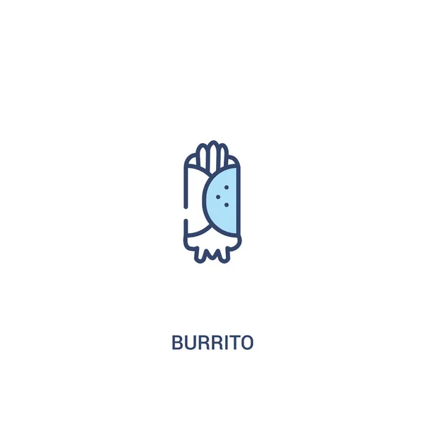 Concepto burrito 2 icono de color. ilustración simple elemento de línea — Vector de stock