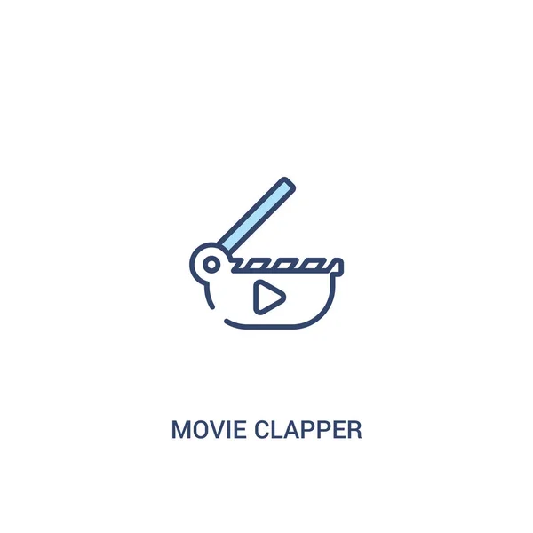 Film clapper concept 2 farbiges Symbol. einfaches Linienelement Unlust — Stockvektor