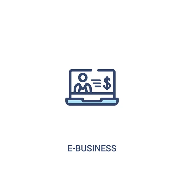 E-business concept 2 colored icon. simple line element illustrat — Stock Vector