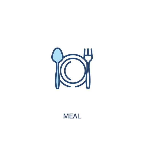 Jídlo koncept 2 Barevná ikona. jednoduchá čára ilustrace. O — Stockový vektor