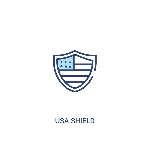 USA scudo concetto 2 icona colorata. elemento di linea semplice illustrat — Vettoriale Stock