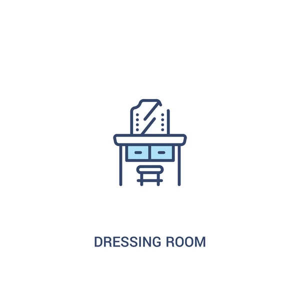 Soyunma odası kavramı 2 renkli simge. basit çizgi elemanı illust — Stok Vektör