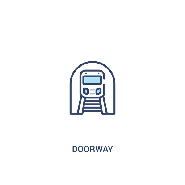 Concepto de puerta 2 icono de color. ilustración simple elemento de línea — Vector de stock