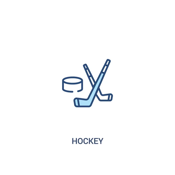 Hokejový koncept 2 Barevná ikona. jednoduchá čára, ilustrace. — Stockový vektor