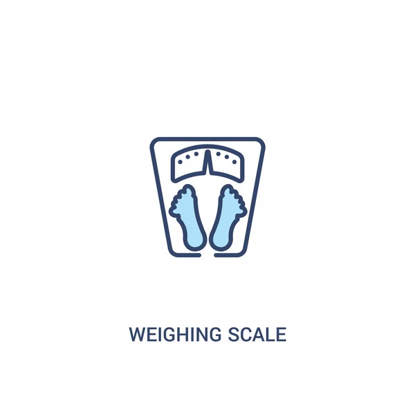 Conceito de balança de pesagem 2 ícone colorido. elemento de linha simples illus — Vetor de Stock