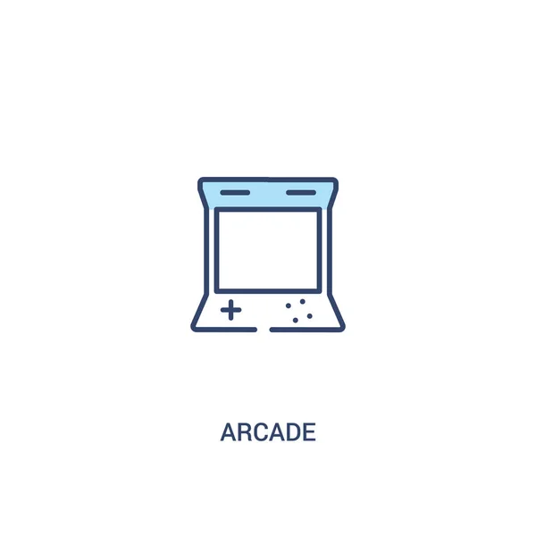 Arcade Concept 2 färgad ikon. enkel illustration av linjeelement. — Stock vektor