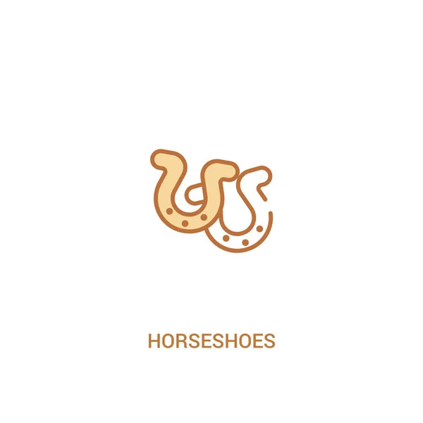 Horseshoes concept 2 colored icon. simple line element illustrat — Stock Vector