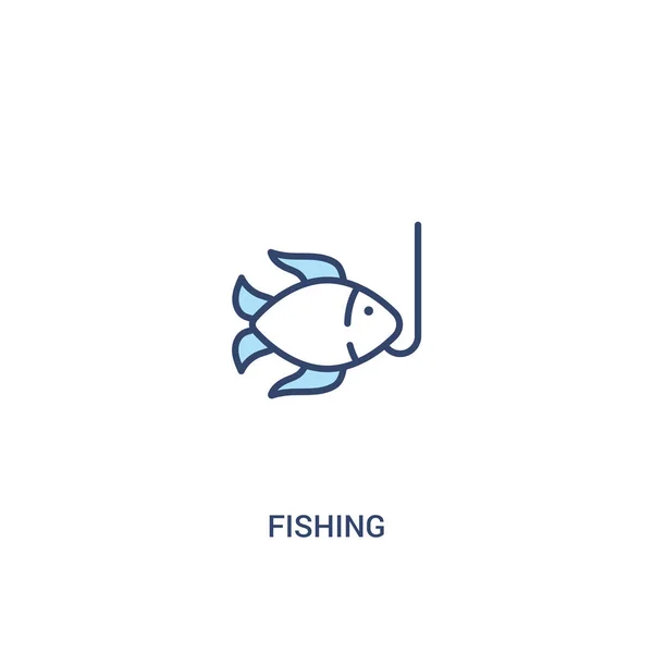 Concetto di pesca 2 icona colorata. illustrazione semplice degli elementi di linea — Vettoriale Stock