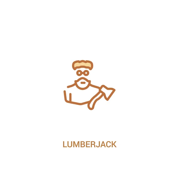 Lumberjack Concept 2 färgad ikon. enkelt linjeelement som illustrerar — Stock vektor